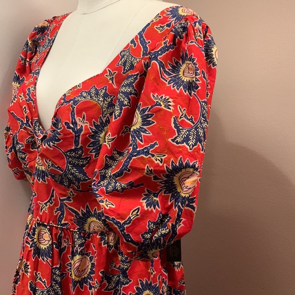House of Harlow 1960 Women’s Red Floral Knot Tie Dress size XL - Picture 4 of 14